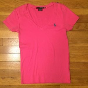 Ralph Lauren Sport Pink V Neck Shirt